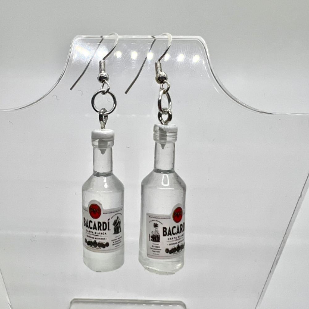 Bacardi Earrings - Alcohol Earrings - Party Earrings - New Years Eve Earrings